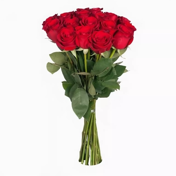 Букет из 21 розы «Красный дракон» 50 см