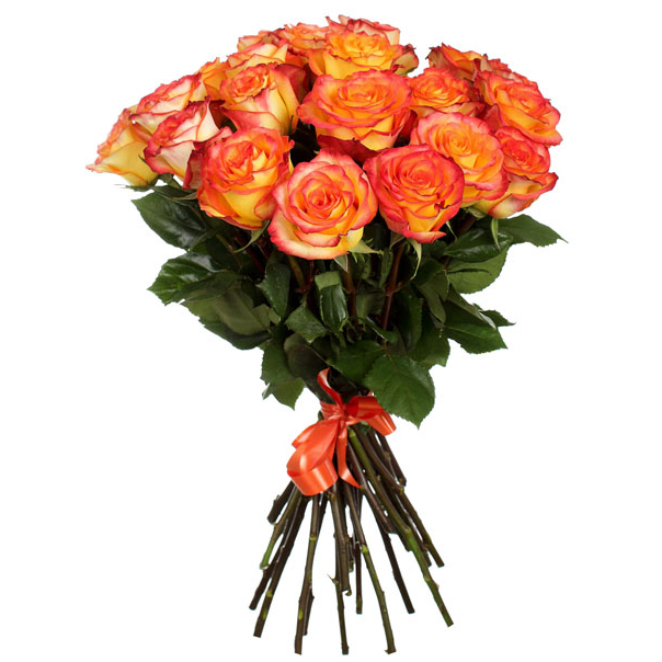 Букет из 25 роз «Оранжевое солнце» 50 см