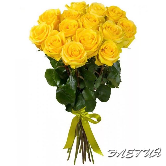 Букет из 15 роз «Желток» 50 см